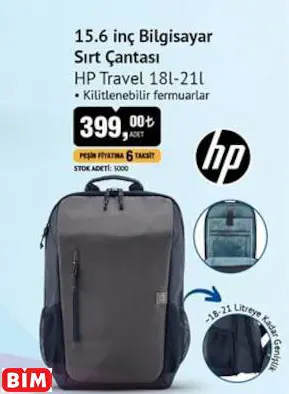 HP TRAVEL 18L-21L 15.6 İNÇ BİLGİSAYAR SIRT ÇANTASI
